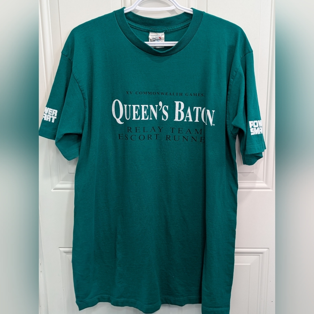 Wilson Queen's Baton Relay Team Escort Runner Teal Tee Common Wealth Games XV